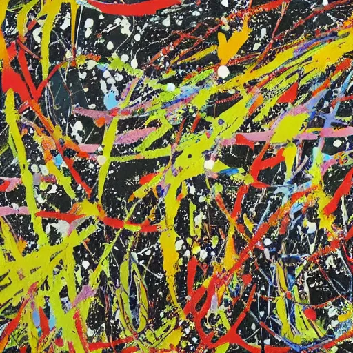 Image similar to a new original jackson pollock artwork