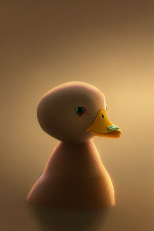 Image similar to robot duck concept, detailed, sharp focus, pastel, intricate, realistic, smooth, volumetric lighting, digital painting, by miyazaki