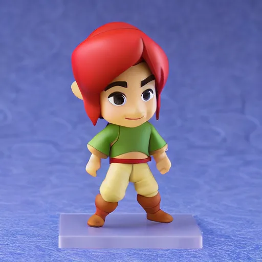 Image similar to pixar adventurer aladdin as nendoroid, side view, 8 k hd dof, kodak film,