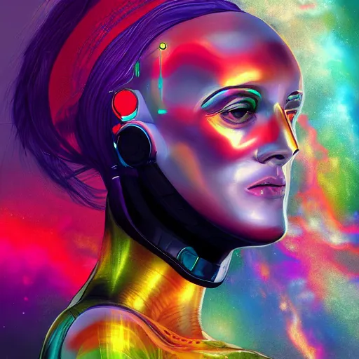 Image similar to superintelligent ai taking over the world, trending on artstation, sci - fi, colorful, portrait