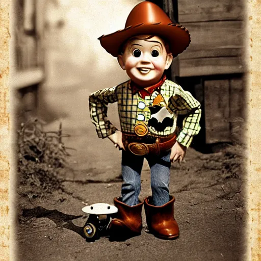 Image similar to babyface from toy story as a dnd gnome, steam punk style, 1920s photograph