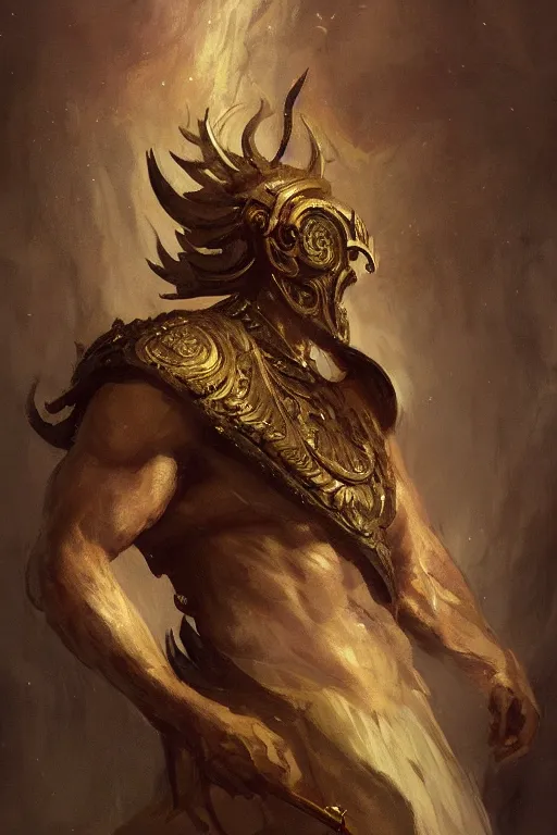 Image similar to a masculine elegant man from sideview and wearing golden laurel wreath, ethereal horror fantasy art by greg rutkowski and magali villanueve and monet con