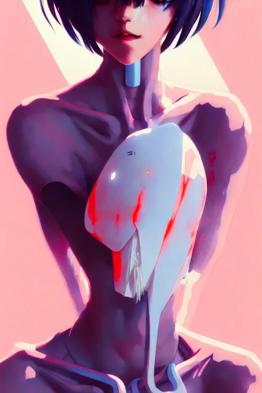 Image similar to a ultradetailed beautiful panting of rei ayanami, by conrad roset, greg rutkowski and makoto shinkai, trending on artstation