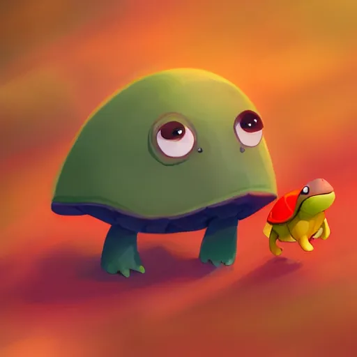 Prompt: Goro Fujita ilustration a cute cartoon turtle happily walking through the forest, painting by Goro Fujita, sharp focus, highly detailed, ArtStation