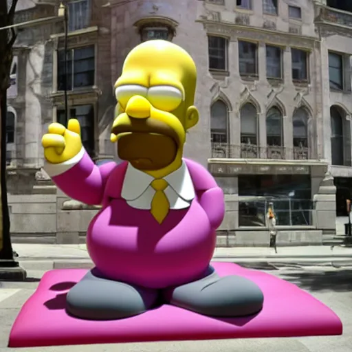 Prompt: homer simpson, jeff koons