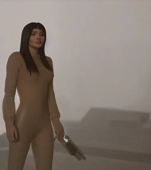 Prompt: a movie still of kylie jenner as joi in the movie blade runner 2 0 4 9