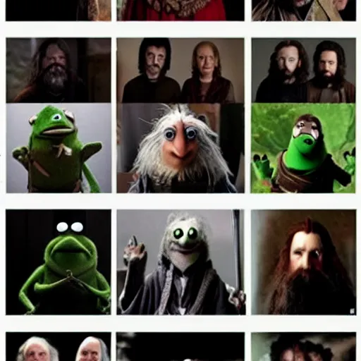 Prompt: lotr cast as muppets