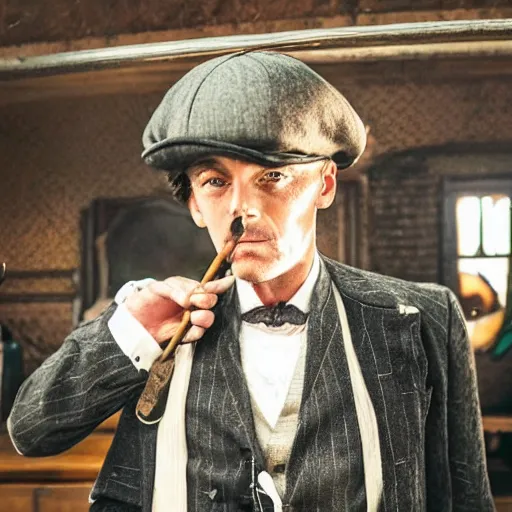 Image similar to a rabbit dressed as peaky blinders