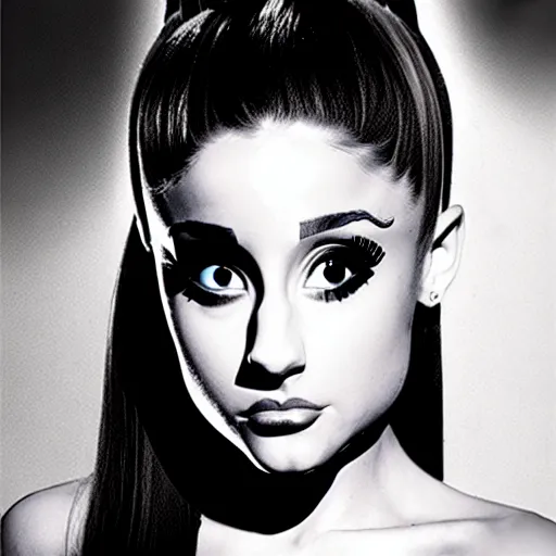 Image similar to 3/4 headshot of Ariana Grande, style of Giger, H. R. GIGER