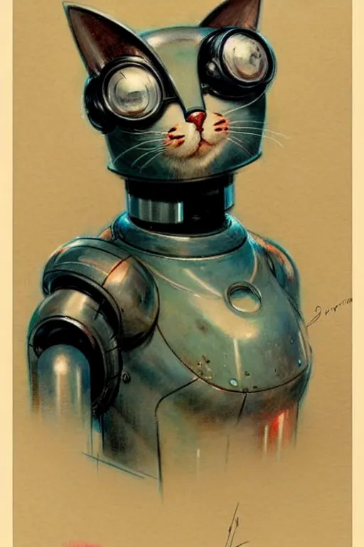 Image similar to ( ( ( ( ( 1 9 5 0 s retro future robot cat. muted colors. ) ) ) ) ) by jean - baptiste monge!!!!!!!!!!!!!!!!!!!!!!!!!!!!!!