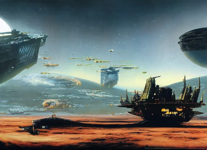 Prompt: empty, cinematic matte painting, peter elson, chris foss, john berkey, jim burns, terran trade authority