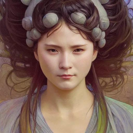 Image similar to portrait of a totoro woman, detailed, centered, digital painting, artstation, concept art, donato giancola, alphonse mucha, Joseph Christian Leyendecker, WLOP, Boris Vallejo, Breathtaking, 8k resolution, extremely detailed, beautiful, establishing shot, artistic, hyperrealistic, beautiful face, octane render