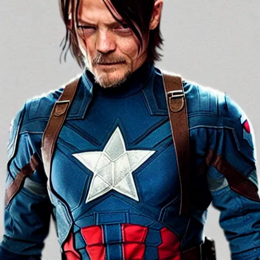 Image similar to Norman Reedus as Captain America