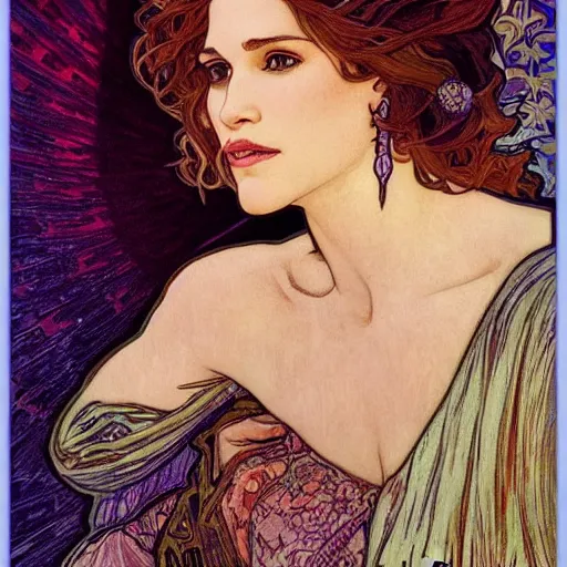 Prompt: jennifer garner portrait by louis - theophile hingre and alphonse mucha, realistic, sharp focus, zodiac signs, tarot cards, planets, ethereal, art nouveau, magic, moon, sun, crown, dreamy, royal, jewellery