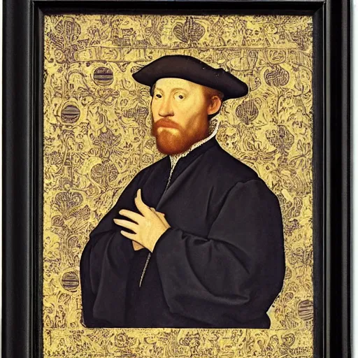 Image similar to Twitch streamer, by Hans Holbein the Younger