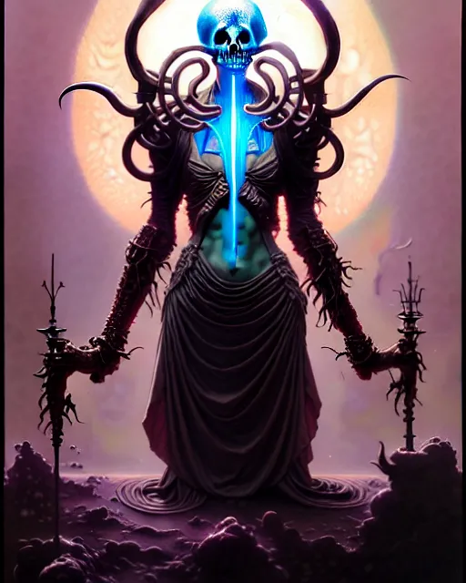 Image similar to death the tarot card, fantasy character portrait made of fractals, ultra realistic, wide angle, intricate details, the fifth element artifacts, highly detailed by peter mohrbacher, hajime sorayama, wayne barlowe, boris vallejo, aaron horkey, gaston bussiere, craig mullins