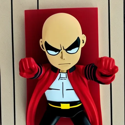 Image similar to saitama, stop motion vinyl action figure, plastic, toy, butcher billy style