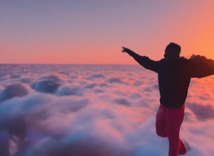 Prompt: Big shaq coming over the horizon , 35mm photography, highly detailed, cinematic lighting, 4k