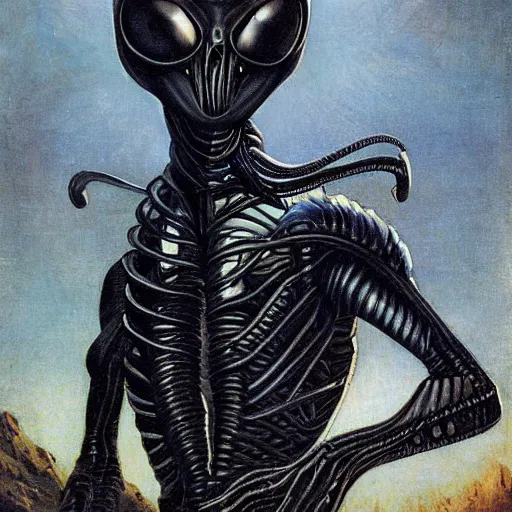 Prompt: alien by viktor vasnetsov