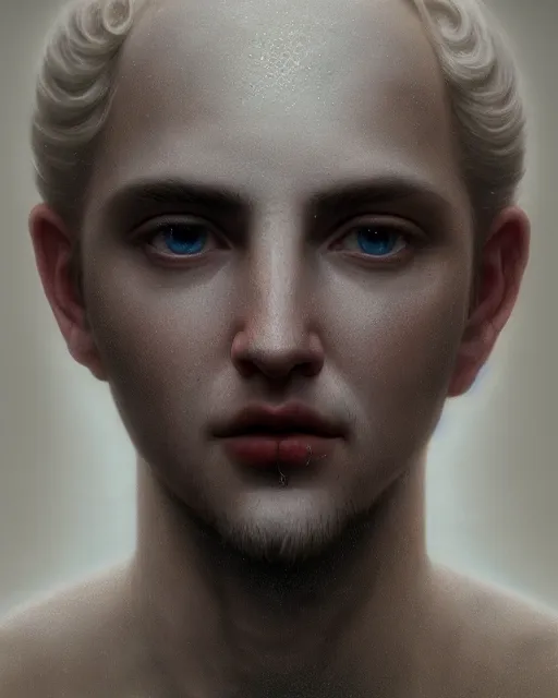 Prompt: dreamy, subsurface scattering, white, young beautiful god in cosmos, octane render, dino valls, mark ryden, joe fenton, michal karcz, highly detailed, rim light, art, cinematic lighting, very coherent, hyper realism, 8 k