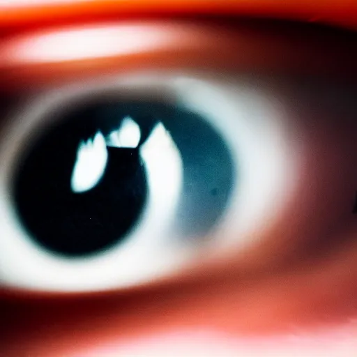 Image similar to macro shot of an intricately detailed eye with the apocalypse happening in the background