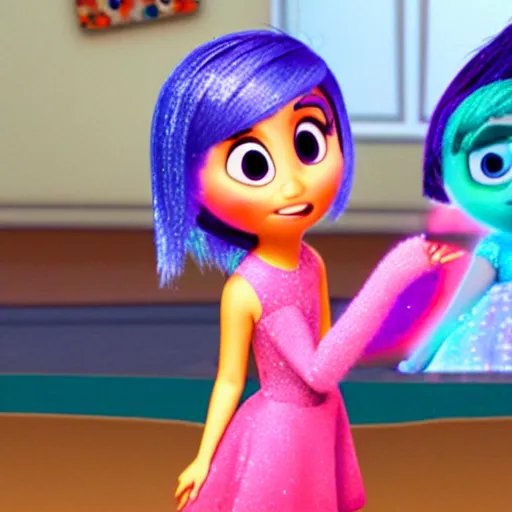 Prompt: ariana grande as a joy in movie inside out