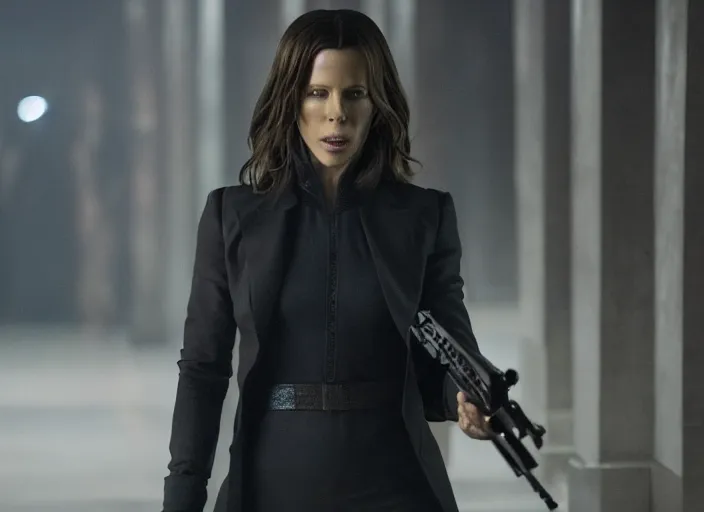 Image similar to film still of Kate Beckinsale as John Wick in John Wick 2014, 4k