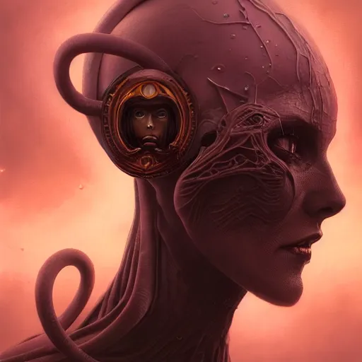 a portrait of a beautiful woman, sci-fi concept art by | Stable ...