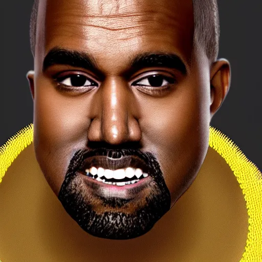 Image similar to Kanye West morphing into a banana, high detail, 4k