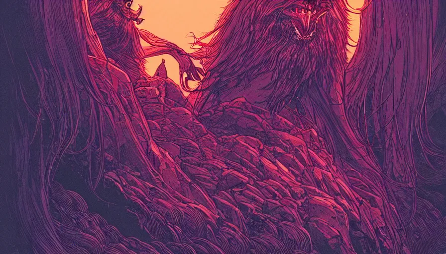 Image similar to blaidd wolf from elden ring by moebius and kilian eng, atmospheric, fine details, vivid, neon, masterpiece