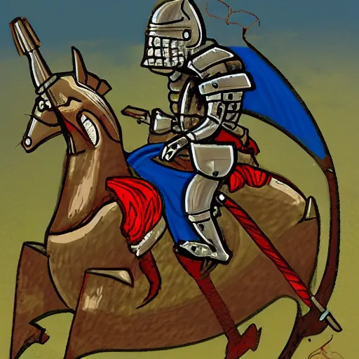 Prompt: medieval knight riding on a motorcycle
