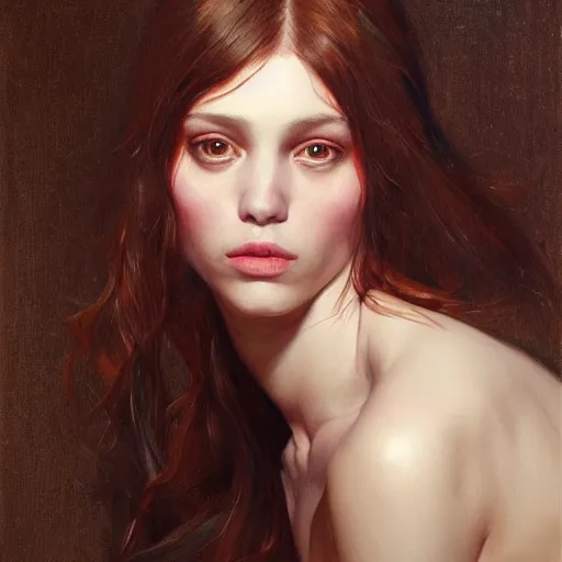 Image similar to of a beautiful brunette women intricate skin, fur, silicone cover, elegant, peaceful, full body, hyper realistic, extremely detailed, dnd character art portrait, fantasy art, intricate fantasy painting, dramatic lighting, vivid colors, deviant art, artstation, by edgar maxence and caravaggio and michael whelan and delacroix