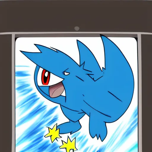 Image similar to articuno in a refrigerator, pokemon style drawing