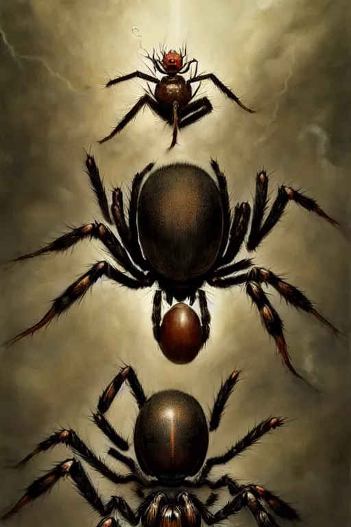 Image similar to screaming kids running away from huge spider | esoteric symbolism | jean - baptiste monge, esao andrews, bastien lecouffe - deharme, tim jacobus, ken currie | ultra - detailed realism, soft cinematic lighting, hi - fructose, artstation, high - quality, ink watercolors wes anderson poster art