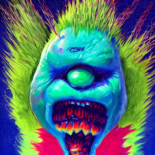 Image similar to a tennis ball monsters, colorful, digital art, fantasy, magic, chalk, trending on artstation, ultra detailed, professional illustration by basil gogos