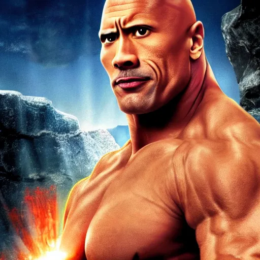 Image similar to dwayne the rock johnson in fist of the north star, 4 k