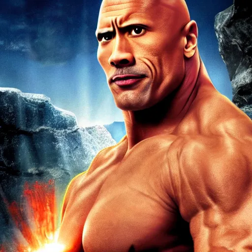 Prompt: dwayne the rock johnson in fist of the north star, 4 k