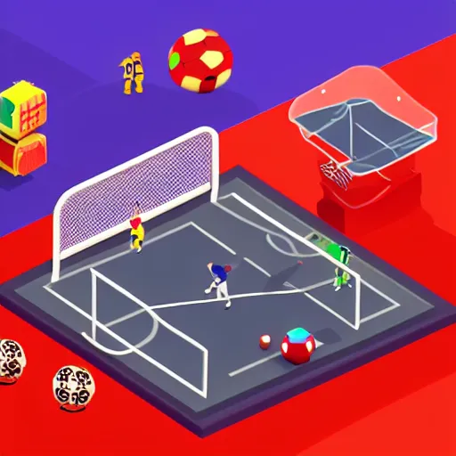 Prompt: isometric soccer lootbox, 3 d, octane, game, artstation