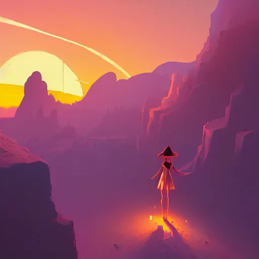 Image similar to sunset in the desert, fantasy art, illustration, animated film,, by roman shipunov, etienne hebinger, atey ghailan, cgsociety, cynical realism, fantasy art, 2 d game art