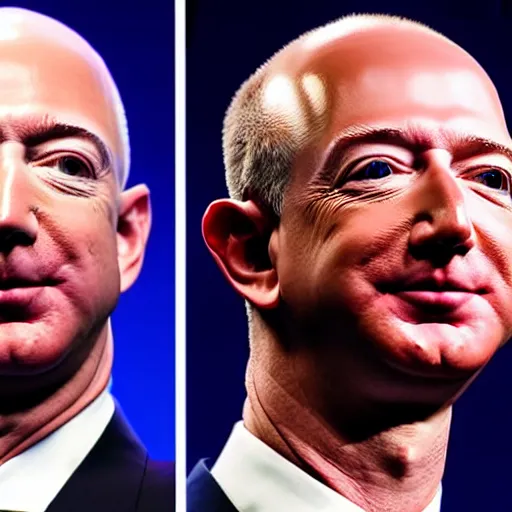 Image similar to jeff bezos with mark zuckerberg's hair