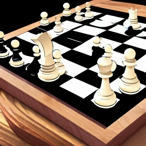 a art deco piece of chess,3d render, Stable Diffusion