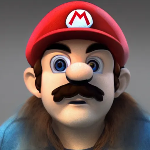 Image similar to photo of mario as a homeless man, ultra realistic details