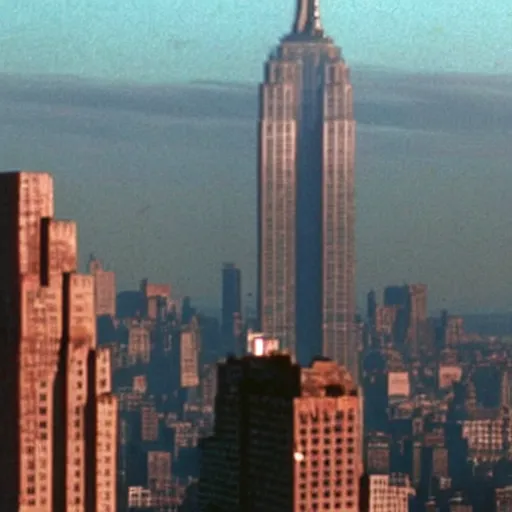 Prompt: sahara sand destroying empire state building, in american psycho ( 1 9 9 9 )