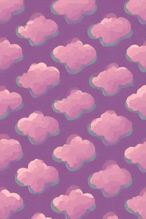 Image similar to repeating seamless retro pixel pattern of pink fluffy clouds in a pretty sky, grain, noise, bold, KDP, colourful, symmetrical, repeating 35mm photography, ultra fine detail, 4k high definition, bold