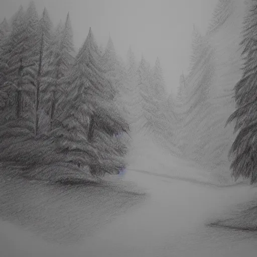 Image similar to beautiful landscape, pencil drawing, trending on artstation