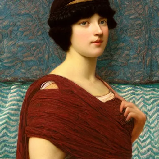 Prompt: sir lawrence alma-tadem. john william godward, herbert draper