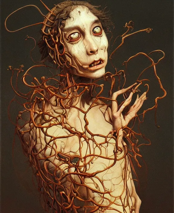 Image similar to a detailed painting portrait of incubus. inspired by junji ito manga artwork. accurate anatomy. symmetry. portrait fantasy. by beksinski carl spitzweg. baroque elements. baroque element. intricate artwork by caravaggio. oil painting. oil on canvas. award winning. dramatic. trending on artstation. 8 k