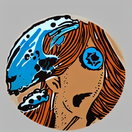 Image similar to die cut sticker, nausicaa, splatter paint