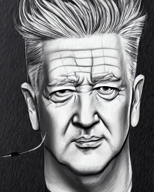 Prompt: a portrait of david lynch, anime drawin style, ghibly, trending on artstation,