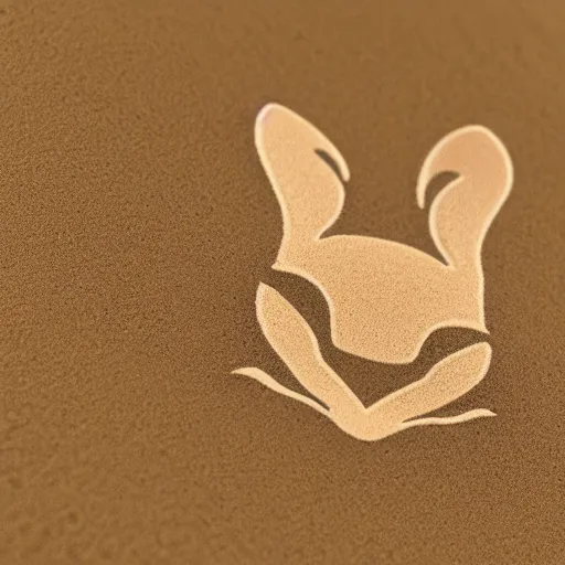 Image similar to logo of a jerboa in a minimalist style, sand color, beige and brown